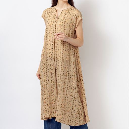 50%OFF【レディース】 ロングチュニック - セシール ■カラー：ベージュ系 ■サイズ：M,L