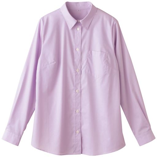 30%OFF【レディース大きいサイズ】 【ぽっちゃりさんサイズ】形態安定レギュラーカラーシャツ(長袖)(UVカット・抗菌防臭) グラマー用サイズ有(胸サイズで選ぶ) ■カラー：ソフトラベンダー ■サイズ：6L