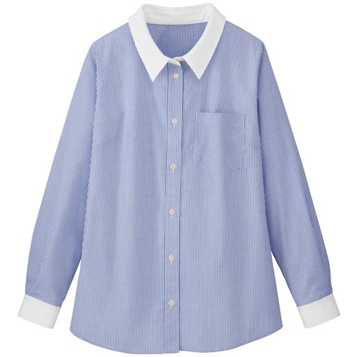 【レディース大きいサイズ】 【ぽっちゃりさんサイズ】形態安定レギュラーカラーシャツ(長袖)(UVカット・抗菌防臭) グラマー用サイズ有(胸サイズで選ぶ) - セシール ■カラー：ストライプ ■サイズ：L,LL,6L,L+(F・Gカップ相当対応),LL+(F・Gカップ相当対応),3L+(F・Gカップ相当対応),4L+(F・Gカップ相当対応),5L+(F・Gカップ相当対応),3L,4L,5L