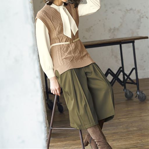 60%OFF【レディース】 ボウタイ付きブラウス - セシール ■カラー：オフホワイト ■サイズ：M,L,LL,3L