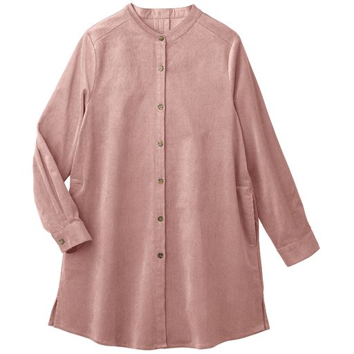 【レディース】 コーデュロイチュニックシャツ - セシール ■カラー：スモークピンク ■サイズ：M,L,LL,3L