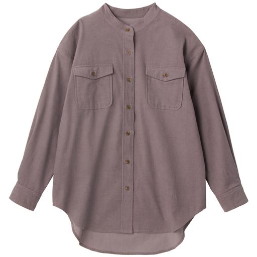 40%OFF【レディース大きいサイズ】 【ぽっちゃりさんサイズ】バンドカラーコーデュロイビッグシャツ - セシール ■カラー：ラベンダーグレー ■サイズ：L-LL