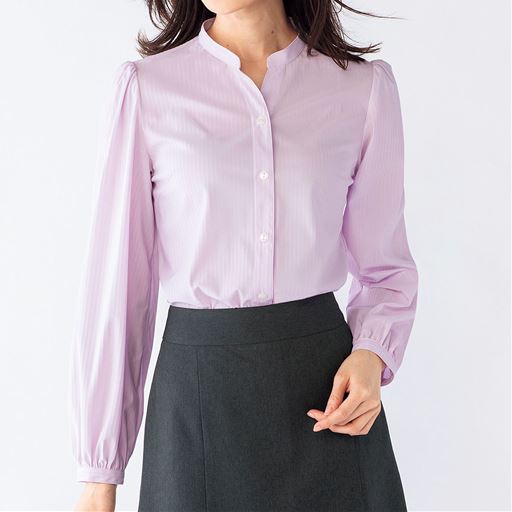 30%OFF【レディース】 カットソーキーネックブラウス ■カラー：ソフトラベンダー ■サイズ：3L,LL,M,L