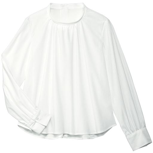 30%OFF【レディース】 カットソースタンドカラーブラウス - セシール ■カラー：ホワイト ■サイズ：M,L,LL