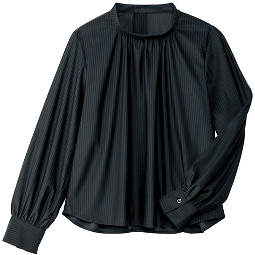 30%OFF【レディース】 カットソースタンドカラーブラウス ■カラー：ブラック ■サイズ：M,L,LL,3L