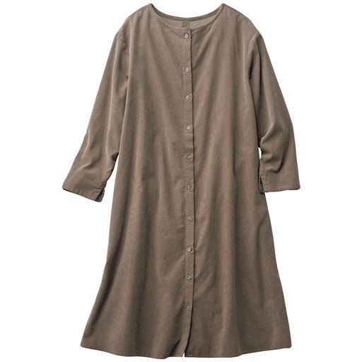30%OFF【レディース】 やわらかコーデュロイワンピース(綿100%・洗濯機OK) ■カラー：グレイッシュブラウン ■サイズ：M,L,LL,3L