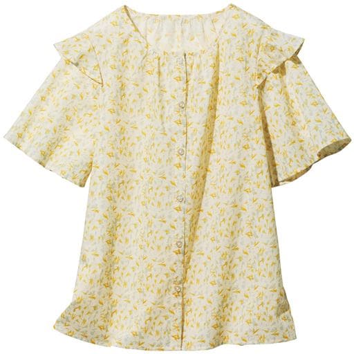 2560円OFF！＜セシール＞ 59%OFF【レディース】 リボン付オーバーブラウス(事務服・洗濯機OK)/程よい厚みで透けにくい - セシール ■カラー：ブラックA ■サイズ：S