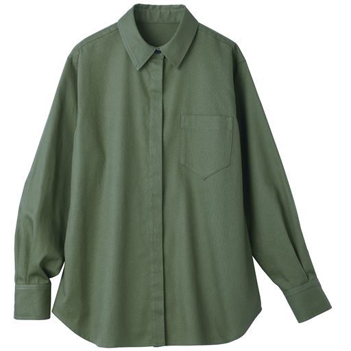 50%OFF【レディース】 オックスフォード比翼ジャケシャツ 