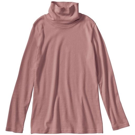 【レディース】 裏起毛ルーズネックTシャツ(綿100%・洗濯機OK) ■カラー：グレイッシュピンク ■サイズ：4L-5L