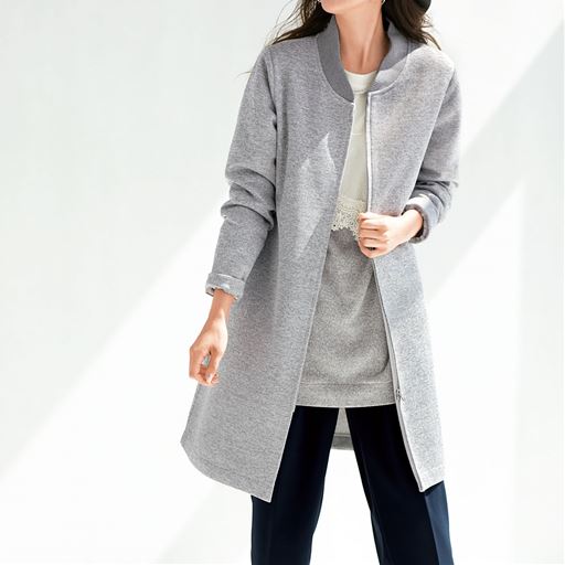 59%OFF【レディース大きいサイズ】 ジップアップコーディガン ■カラー：ライトグレー ■サイズ：4L,5L,6L