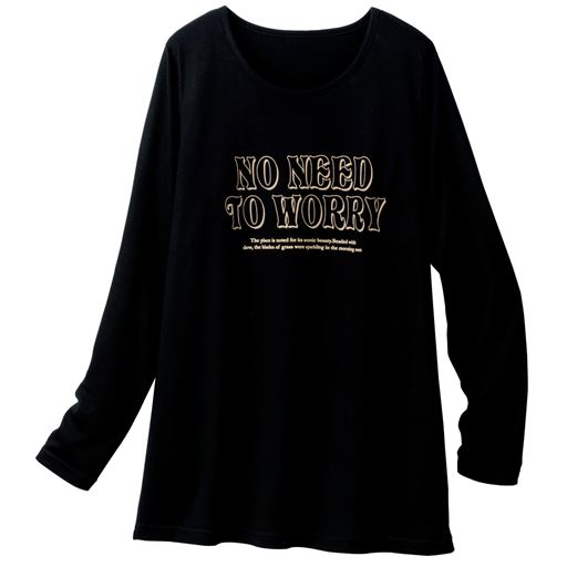50%OFF【レディース大きいサイズ】 ロゴTシャツ(長袖) ■カラー：ブラック ■サイズ：5L,6L