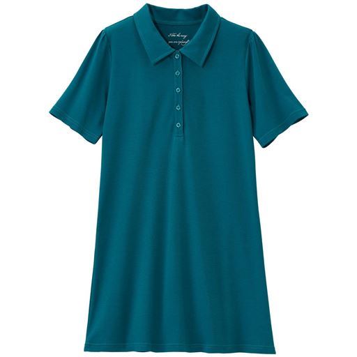 注目の商品 セシール レディース大きいサイズ ぽっちゃりさんサイズ Uvカットaラインチュニックポロシャツ 綿100 カラー ブルーグリーン サイズ 4l3l6l5llll かいこみ