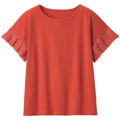 49%OFF【レディース】 袖フリル使いプルオーバー - セシール ■カラー：レッドブラウン ■サイズ：S,M,L,LL,3L