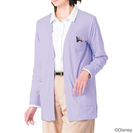 【レディース】 着流しカーディガン(ディズニー) - セシール ■カラー：ラベンダー ■サイズ：M,L