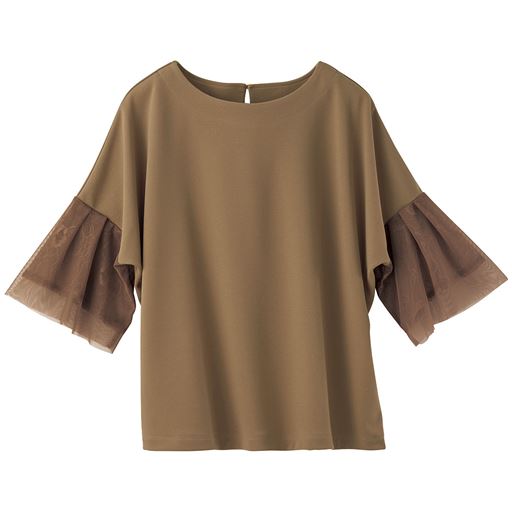 60%OFF【レディース】 チュールレーススリーブプルオーバー ■カラー：グレージュ ■サイズ：S,M,L,LL,3L
