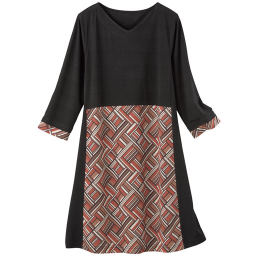 60%OFF【レディース】 裾切り替えチュニック - セシール ■カラー：ブラック ■サイズ：S,M,L