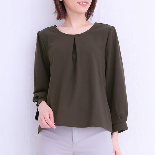 60%OFF【レディース】 パフスリーブプルオーバー ■カラー：ダークグリーン ■サイズ：S,M,L
