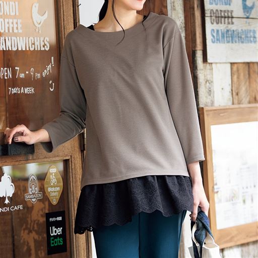 60%OFF【レディース】 前後着ゆるプルオーバー ■カラー：ブラウン ■サイズ：S,M,L,3L
