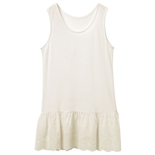 60%OFF【レディース】 コットンレース付きタンクチュニック ■カラー：オフホワイト ■サイズ：M
