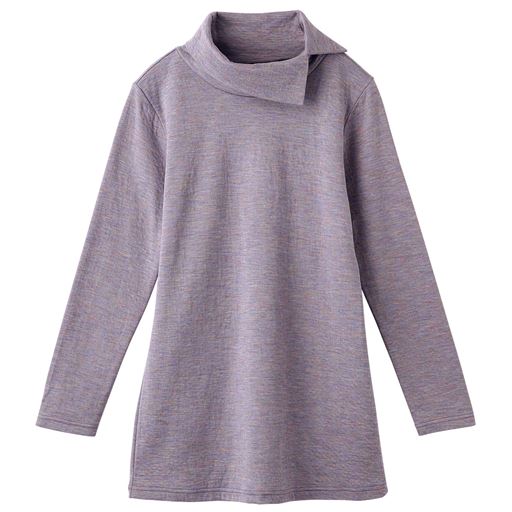 50%OFF【レディース】 接結ウール混スラッシュネックチュニック(日本製) ■カラー：ラベンダー ■サイズ：4L