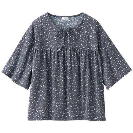 50%OFF【レディース】 ギャザー使い花柄プルオーバー ■カラー：ネイビー ■サイズ：L