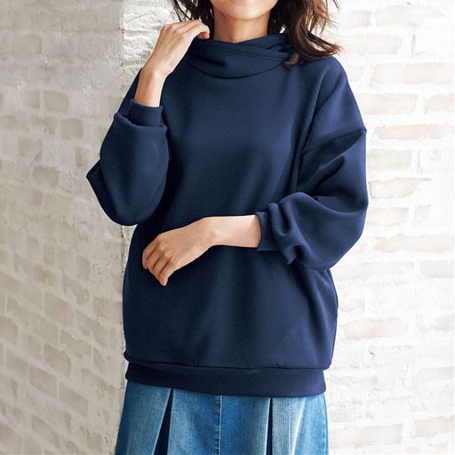 50%OFF【レディース】 裏起毛パーカプルオーバー - セシール ■カラー：ネイビー ■サイズ：S