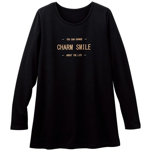 30%OFF【レディース大きいサイズ】 クルーネックTシャツ(長袖) - セシール ■カラー：ブラック ■サイズ：LL,3L,4L,6L