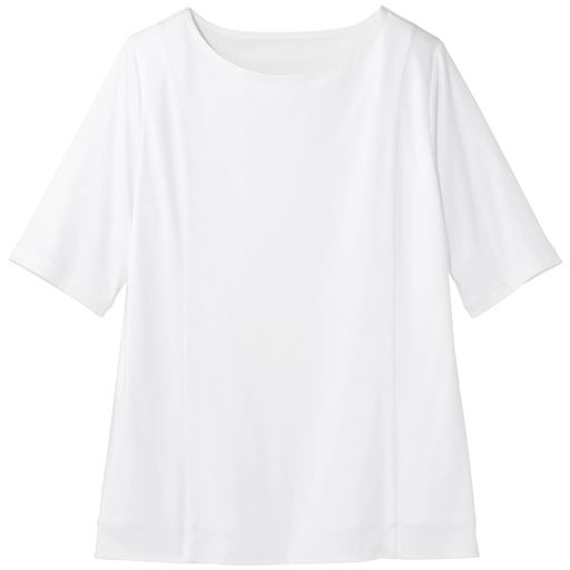 60%OFF【レディース大きいサイズ】 2枚仕立てクルーネックTシャツ(グラマーさん用サイズ有)(胸のサイズで選べる)【ぽっちゃりさんサイズ】 ■カラー：オフホワイト ■サイズ：5L+(F・Gカップ相当対応),6L+(F・Gカップ相当対応)