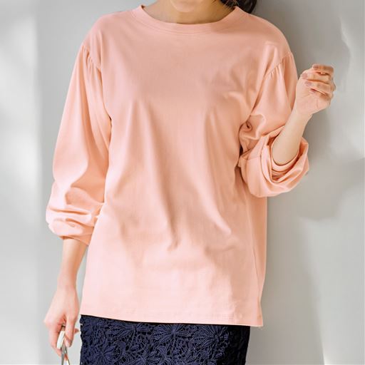 70%OFF【レディース大きいサイズ】 ボリュームスリーブプルオーバー ■カラー：ピンクベージュ ■サイズ：L,LL,3L,4L,5L