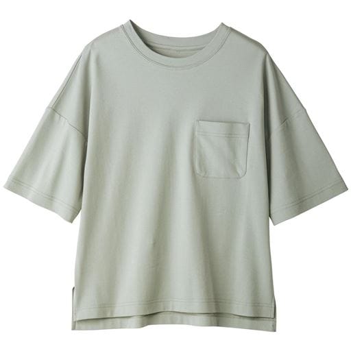 【レディース】 クルーネックTシャツ(綿100%・洗濯機OK) ■カラー：ブルーグリーン ■サイズ：M,L,LL,3L