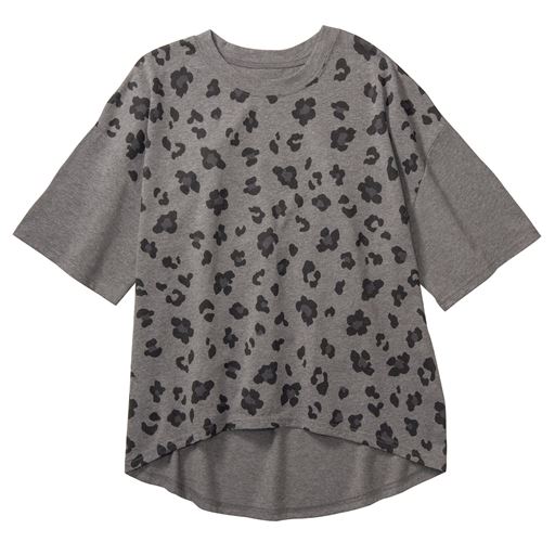 70%OFF【レディース】 プリントゆるTシャツ ■カラー：チャコールグレー ■サイズ：M-L