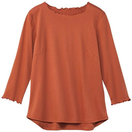 50%OFF【レディース】 メロウ使い7分袖Tシャツ(綿100%) ■カラー：アンバーブラウン ■サイズ：S,M