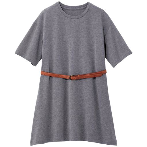 70%OFF【レディース】 【ぽっちゃりさんサイズ】ベルト付きカットソー ■カラー：ミックスグレー ■サイズ：L-LL,5L-6L