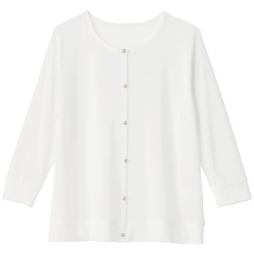 60%OFF【レディース】 パールボタンカーディガン(UVケア・吸汗速乾)(7分袖)【ぽっちゃりさんサイズ】 - セシール ■カラー：オフホワイト ■サイズ：3L