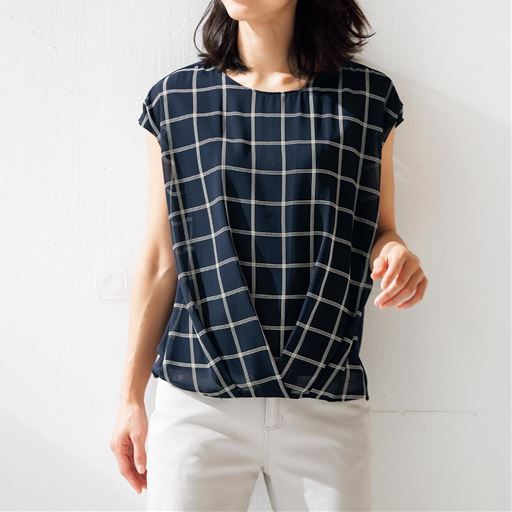 50%OFF【レディース】 フロントチェックプルオーバー - セシール ■カラー：チェック ■サイズ：M