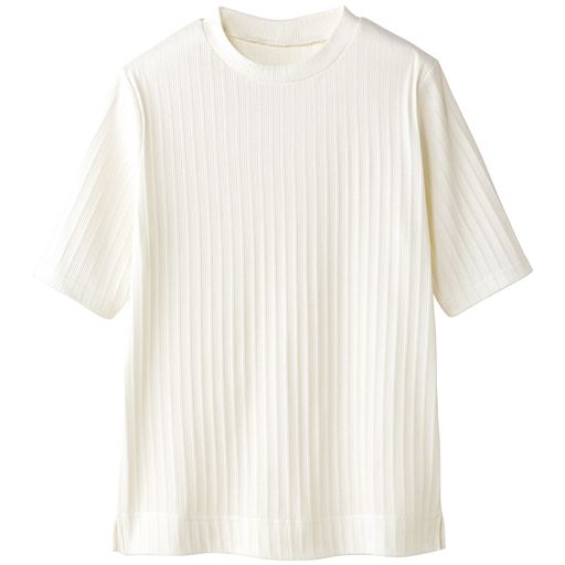 50%OFF【レディース】 ランダムテレコTシャツ(5分袖) - セシール ■カラー：オフホワイト ■サイズ：M