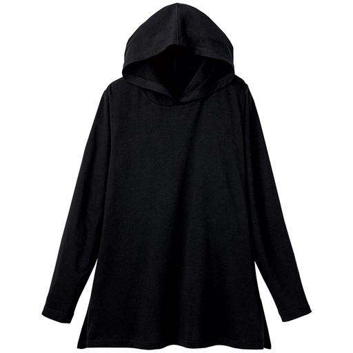 40%OFF【レディース大きいサイズ】 【ぽっちゃりさんサイズ】脇スリットパーカー ■カラー：ブラック ■サイズ：L,LL,3L,4L,5L