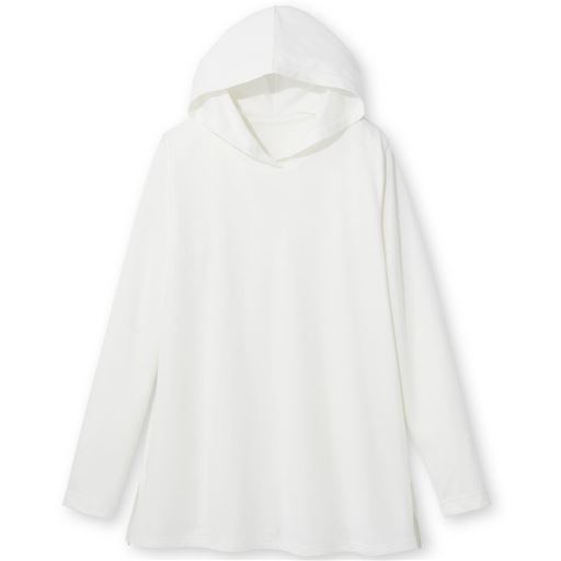 40%OFF【レディース大きいサイズ】 【ぽっちゃりさんサイズ】脇スリットパーカー ■カラー：オフホワイト ■サイズ：L,LL,3L,4L,5L
