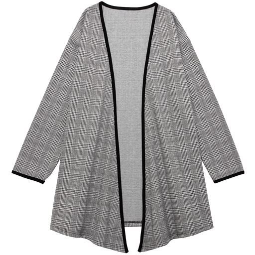 60%OFF【レディース】 ジャカードチェックコーディガン - セシール ■カラー：グレー系(グレンチェック柄) ■サイズ：M,L