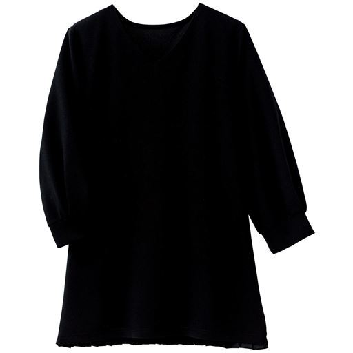 50%OFF【レディース大きいサイズ】 【ぽっちゃりさんサイズ】バックプリーツプルオーバー ■カラー：ブラック ■サイズ：L,LL,4L