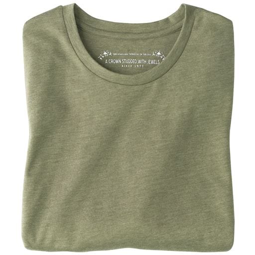 ＜セシール＞【レディース】 シンプルクルーネックTシャツ(長袖)(洗濯機OK) ■カラー：セイジグリーン ■サイズ：SMLLL3L4L