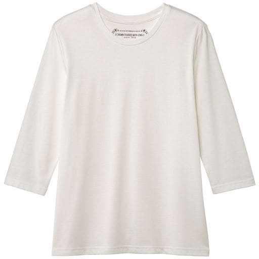シンプルクルーネックTシャツ(7分袖)(S～6L・洗濯機OK)