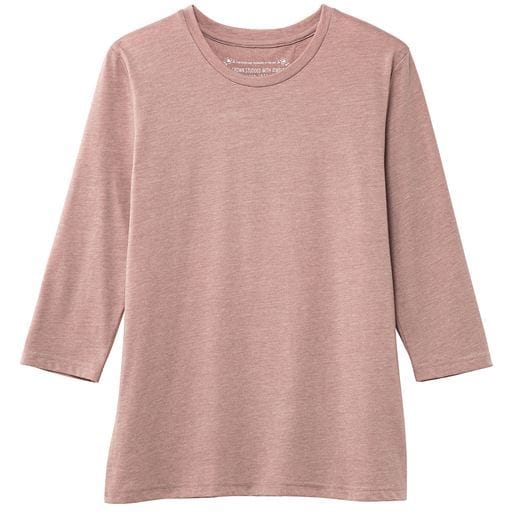 シンプルクルーネックTシャツ(7分袖)(S～6L・洗濯機OK)