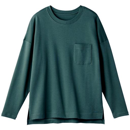 クルーネックTシャツ(長袖)(綿100%・洗濯機OK) - ファッション通販なら