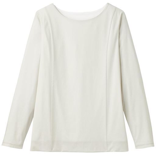 50%OFF【レディース大きいサイズ】 【ぽっちゃりさんサイズ】2枚仕立てクルーネックTシャツ(長袖) ■カラー：ペールグレー ■サイズ：LL,3L,4L,5L,6L