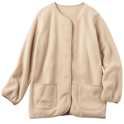 30%OFF【レディース】 フリースボタンカーディガン - セシール ■カラー：シルクベージュ ■サイズ：S,M,L,LL,3L