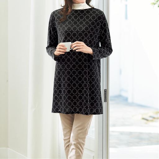 35%OFF【レディース】 フレアプリントカットソーチュニック ■カラー：E ■サイズ：S,M,L,LL,3L