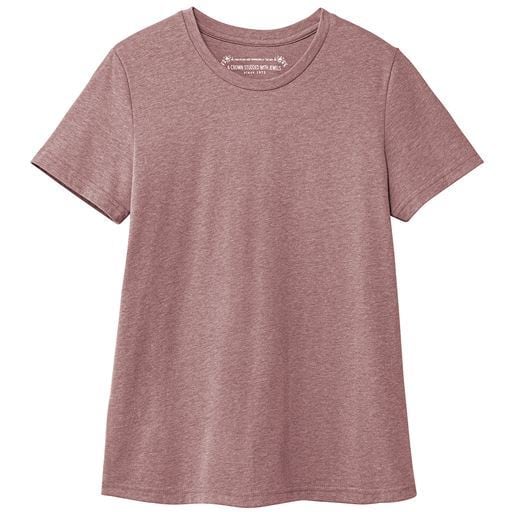 シンプルクルーネックTシャツ(半袖)(洗濯機OK) | クラウディピンク