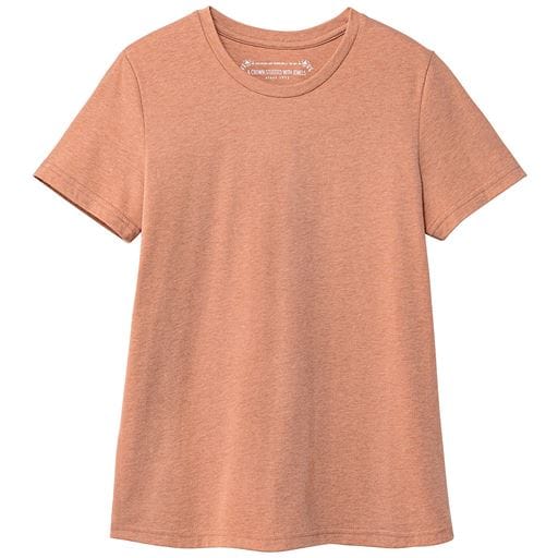 【レディース】 シンプルクルーネックTシャツ(半袖)(洗濯機OK) - セシール ■カラー：ダルオレンジ ■サイズ：L,LL,3L,S,M,4L,5L