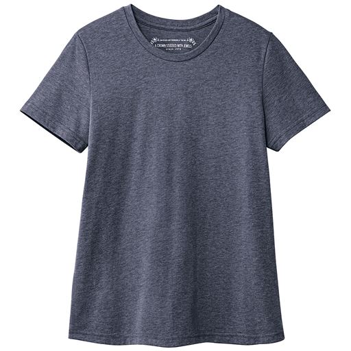 シンプルクルーネックTシャツ(半袖)(洗濯機OK) | ネイビー